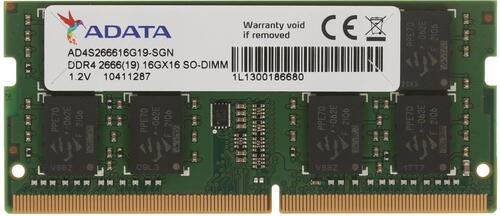 Оперативная память 16Gb DDR4 2666MHz ADATA SO-DIMM (AD4S266616G19-SGN)