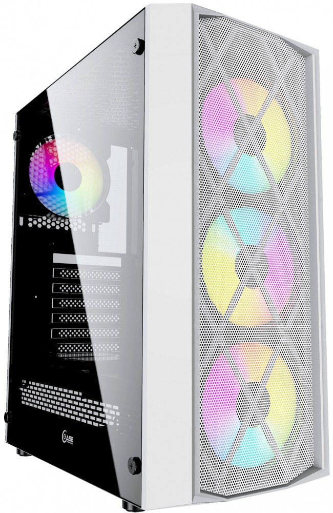Корпус Powercase Rhombus X4 Mesh LED White (CMRMW-L4)