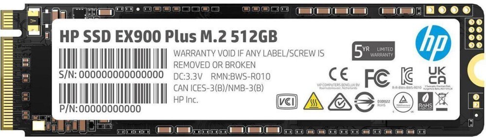 Накопитель SSD 512Gb HP EX900 Plus (35M33AA)