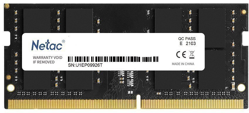 Оперативная память 16Gb DDR4 2666MHz Netac SO-DIMM (NTBSD4N26SP-16)