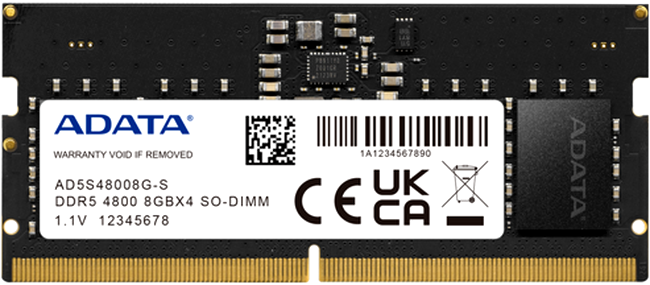 Оперативная память 8Gb DDR5 4800MHz ADATA SO-DIMM (AD5S48008G-S)